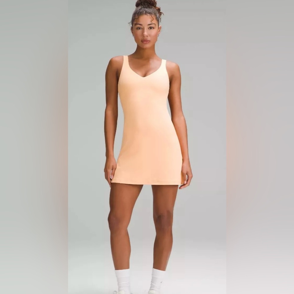 NEW Lululemon Align Dress Peach Bellini Built in Shorts Butterly Soft Size 2